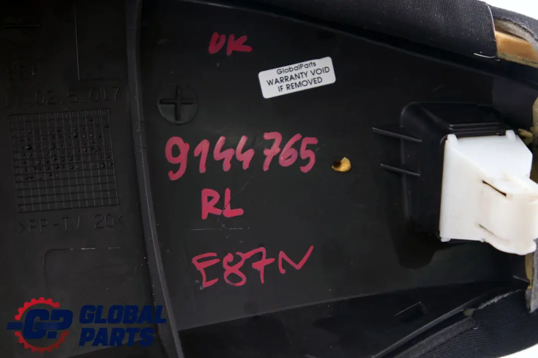 BMW E87 LCI Boczek Kanapy Lewy Tył Materiał - SKU 9144765 - Numer Części 9144765