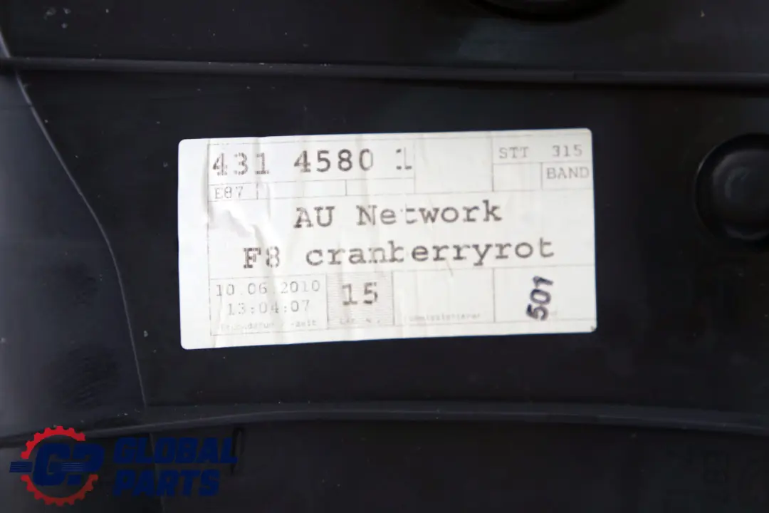 BMW E87 LCI Rücksitz Seitenverkleidung Ecke Links N/S Schwarz Stoff Netzwerk Rot - SKU 9144765 - Teilenummer 9144765