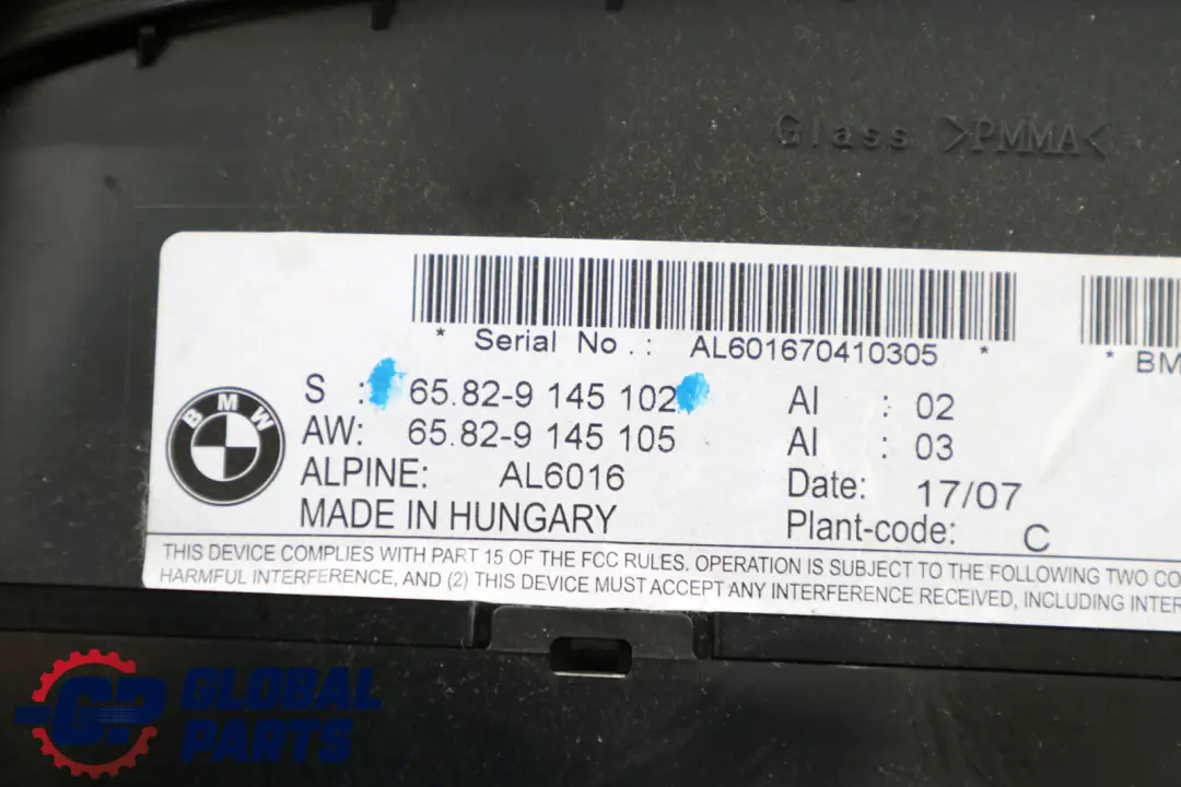 BMW E60 E90 Ecran de contrôle du tableau de bord 8.8" CCC - SKU 9145102 - Numéro de pièce 9145102