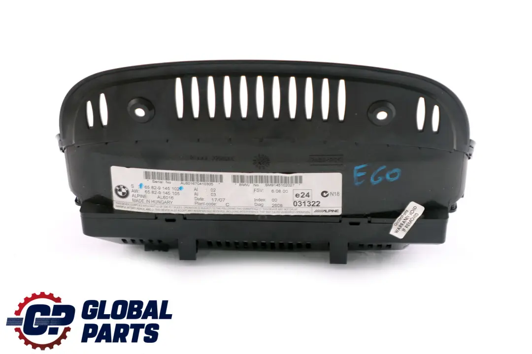 Salpicadero Monitor De A Bordo Pantalla 8.8" CCC para BMW E60 E90 con número de pieza 9145102 BMW E60 E90 Salpicadero Monitor De A Bordo Pantalla 8.8" CCC - SKU 9145102 - Número de pieza 9145102