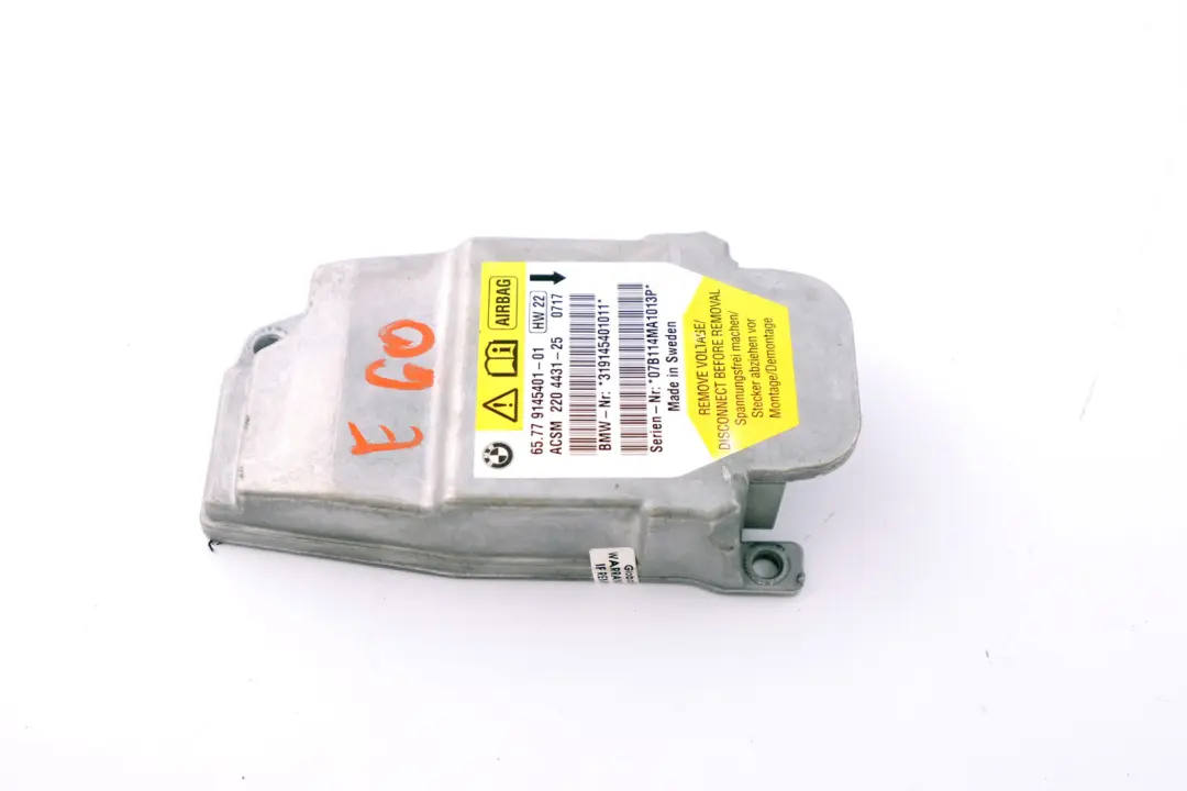 BMW E60 E61 Moduł Sterownik Poduszki Powietrznej - SKU 9145401 - Numer Części 9160558