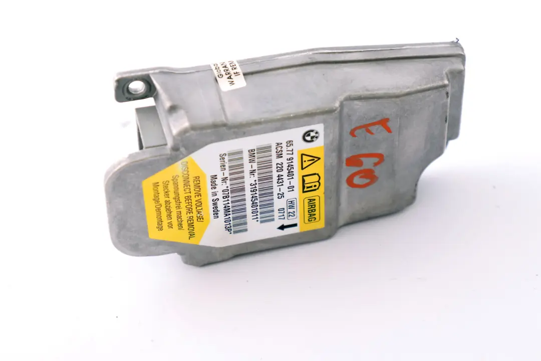 BMW E60 E61 Moduł Sterownik Poduszki Powietrznej - SKU 9145401 - Numer Części 9160558