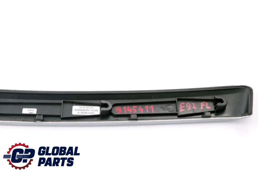 BMW E92 E93 Aluminium Bande décorative porte avant gauche Glacier Silver - SKU 9145411 - Numéro de pièce 9145411