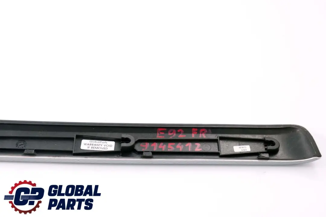 BMW E92 E93 Bande garniture porte avant droite Glacier Silber Silver - SKU 9145412 - Numéro de pièce 9145412