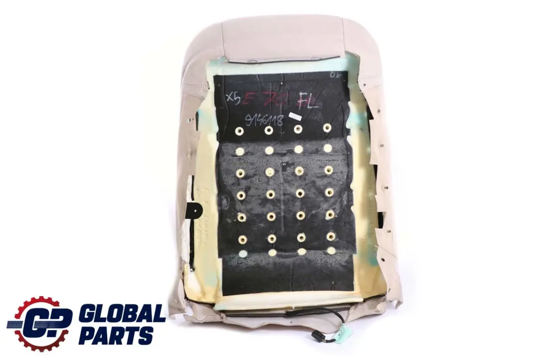 Heated Sport Front Left N/S Seat Backrest Cover Leather Oyster to BMW E70 E71 with Part number 9146118 BMW E70 E71 Heated Sport Front Left N/S Seat Backrest Cover Leather Oyster - SKU 9146118 - Part number 9146118