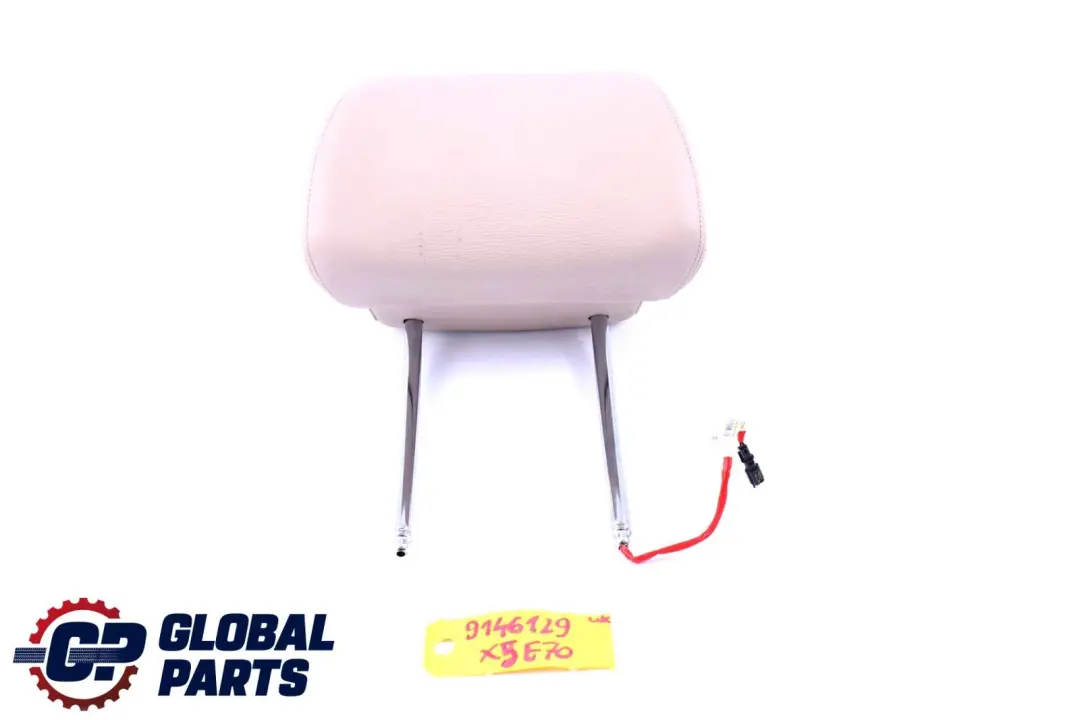 BMW X5 X6 E70 E71 Front Sport Seat Electric Headrest Leather Oyster - SKU 9146129 - Part number 9146129