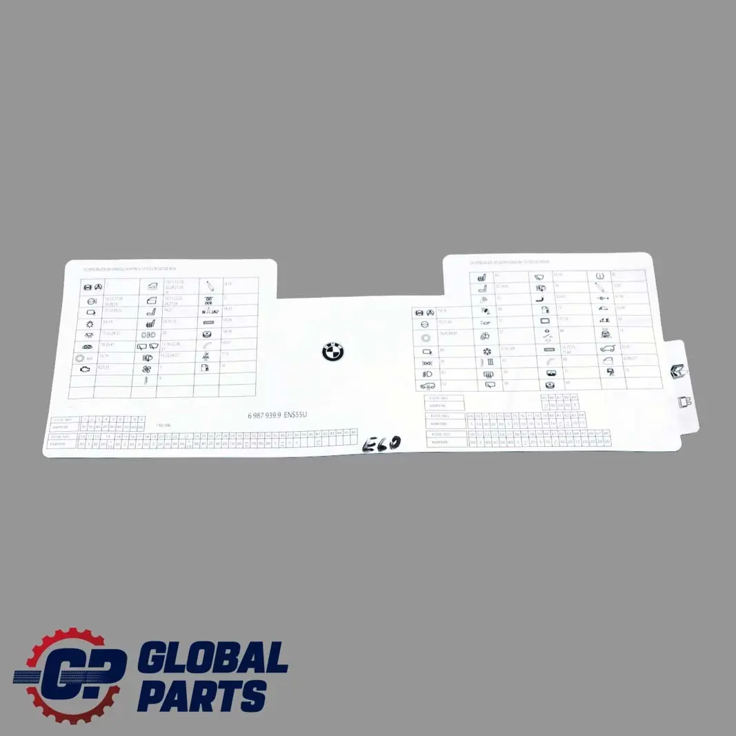 BMW 5 Series E60 Map Fuse Box Grouping Diagram 6987939 - SKU 9146587 - Part number 9146587