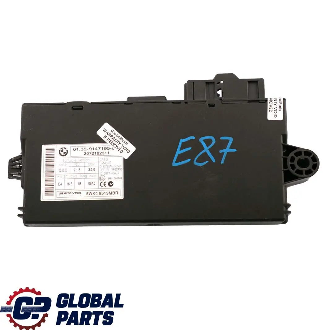 CAS 3 Control Unit ECU Key Reading Module CAS3 to BMW E60 E81 E87 E90 E91 with Part number 9147195 BMW E60 E81 E87 E90 E91 CAS 3 Control Unit ECU Key Reading Module CAS3 - SKU 9147195 - Part number 9147195