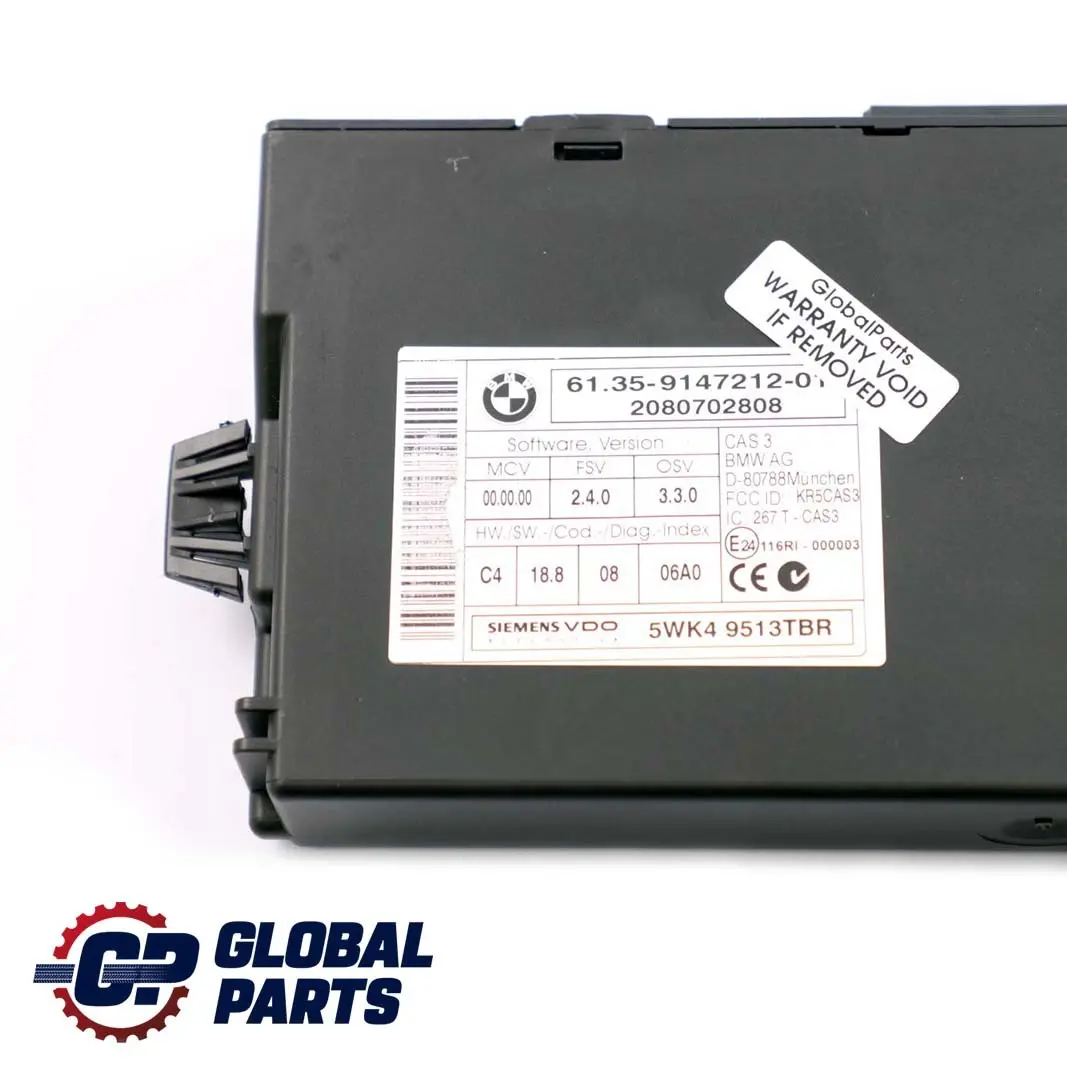 Module De Lecture De Clé BMW E87 E90 E91 ECU Unité De Contrôle CAS 3 pour à propos du numéro de pièce 9147212 Module De Lecture De Clé BMW E87 E90 E91 ECU Unité De Contrôle CAS 3 - SKU 9147212 - Numéro de pièce 9147212