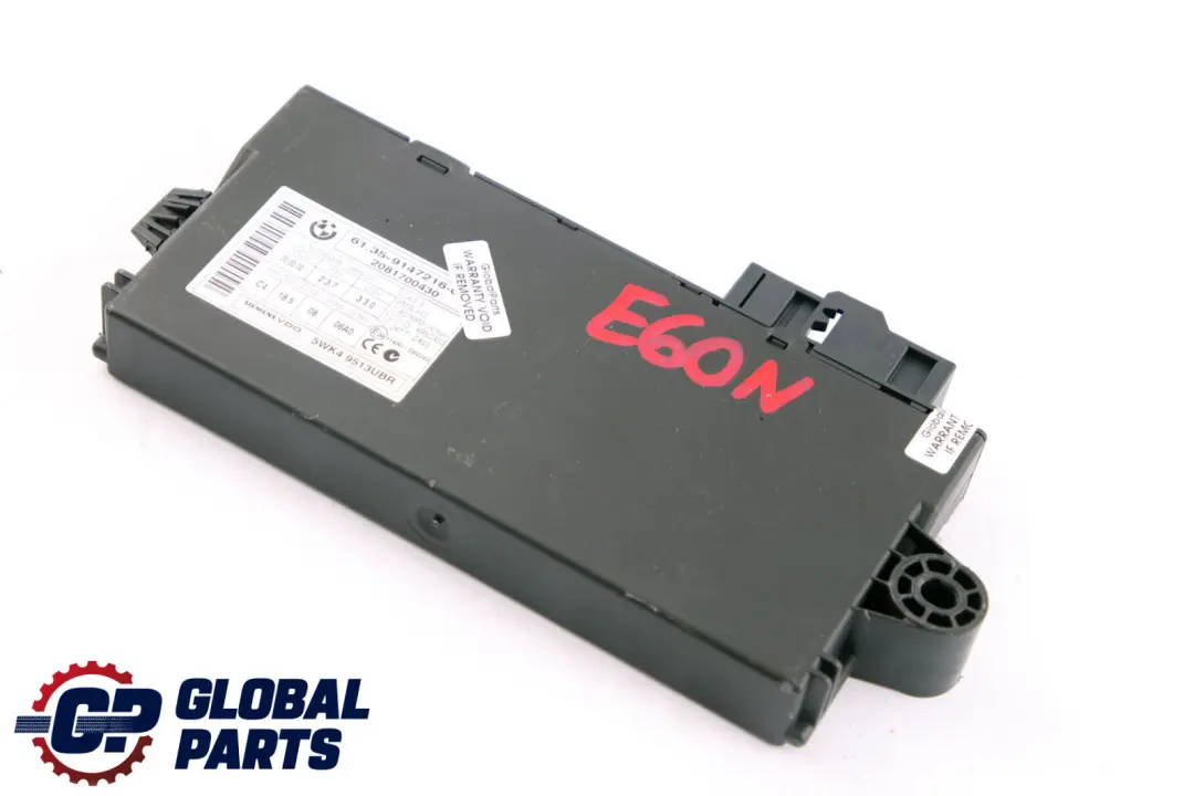 BMW E60 E87 E90 CAS 3 ECU Unidad de Control Módulo de Lectura de Llaves - SKU 9147216 - Número de pieza 9147216