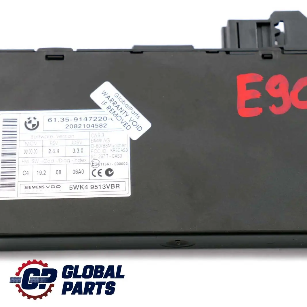 BMW E60 E81 E87 E90 E91 E92 ECU Schlüssel Lesemodul Steuergerät CAS 3 - SKU 9147220 - Teilenummer 9147220