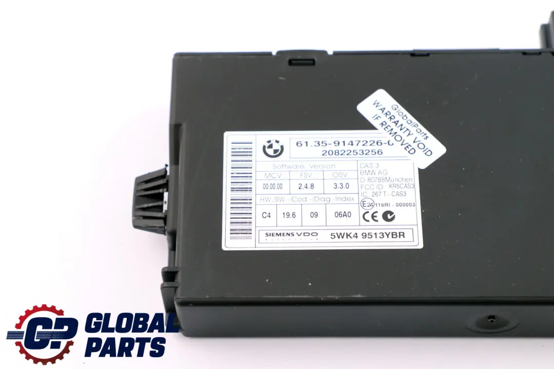 BMW 1 3 5 Serie E60 E87 E90 CAS 3 ECU Boitier de commande CAS3 Module - SKU 9147226 - Numéro de pièce 9147226