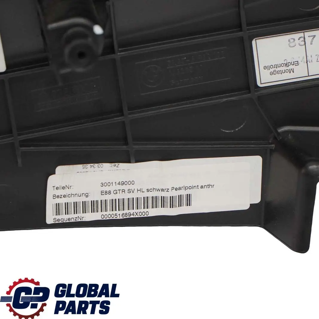 Left N/S Lateral Trim Panel Cloth Pearlpoint Anthracite to BMW 1 E88 Cabrio Rear with Part number 9147711 BMW 1 E88 Cabrio Rear Left N/S Lateral Trim Panel Cloth Pearlpoint Anthracite - SKU 9147711 - Part number 9147711