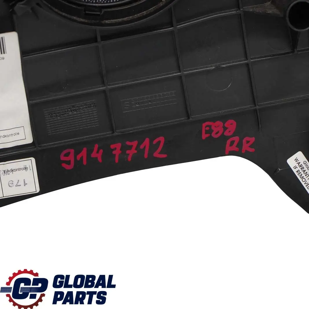 Right O/S Lateral Trim Panel Cloth Pearlpoint Anthracite to BMW 1 E88 Cabrio Rear with Part number 9147712 BMW 1 E88 Cabrio Rear Right O/S Lateral Trim Panel Cloth Pearlpoint Anthracite - SKU 9147712 - Part number 9147712