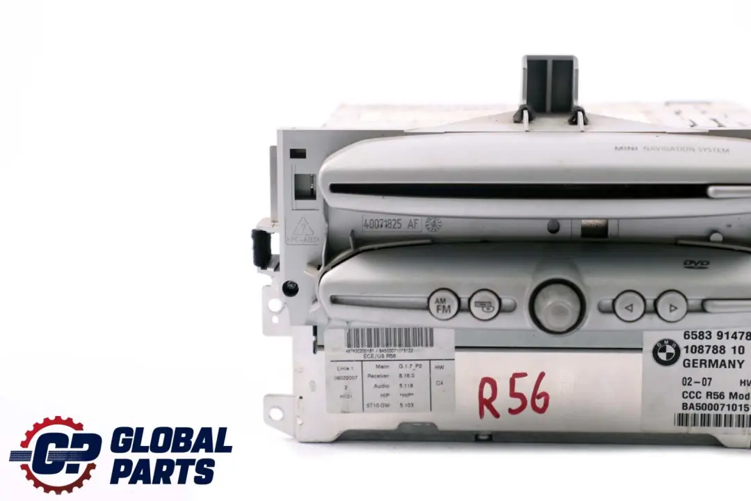 CCC Navigation Navi Sat Nav Head Unit to BMW Mini Cooper R55 R56 R57 with Part number 9147873 BMW Mini Cooper R55 R56 R57 CCC Navigation Navi Sat Nav Head Unit - SKU 9147873 - Part number 9147873