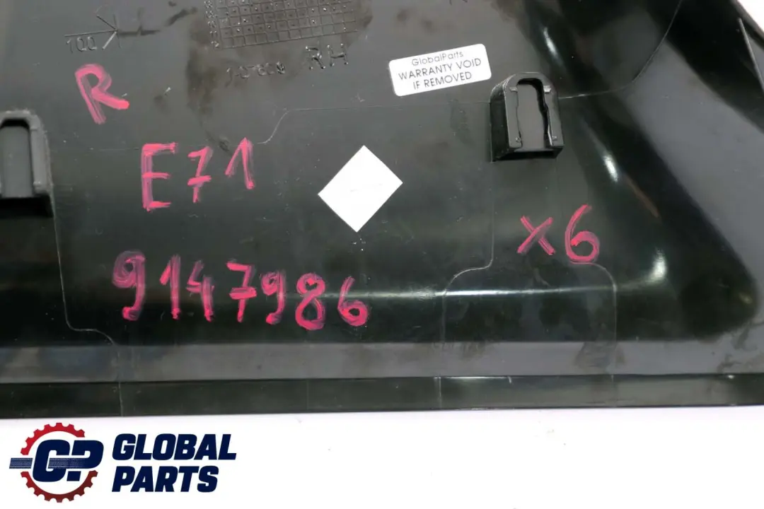 Tapa Tira Entrada Delantera Derecha Embellecedor Puerta Negro para BMW X6 E71 con número de pieza 9138228 BMW X6 E71 Tapa Tira Entrada Delantera Derecha Embellecedor Puerta Negro - SKU 9147986 - Número de pieza 9138228