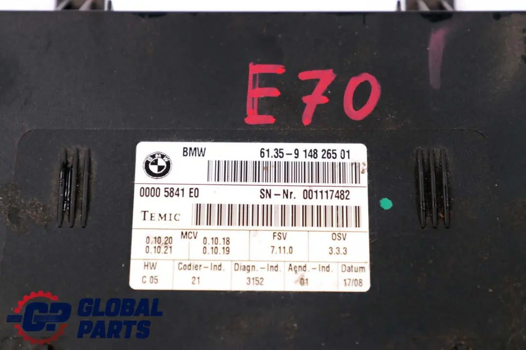 BMW E70 E87 E90 E91 E92 Asiento Unidad De Control Módulo ECU - SKU 9148265 - Número de pieza 9196936