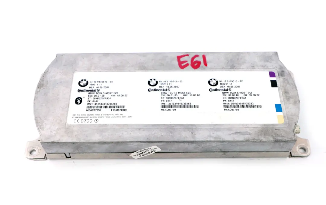  Telemetics Control Unit BMW E61 E65 E70 Bluetooth Control Unit Module - SKU 9149615 - Part number 9149615