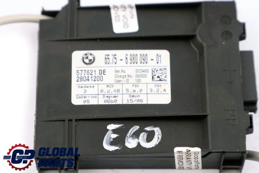 BMW E60 E90 Sistema DVD portatile Allarme Ultra Sonic Modulo Unità 6980090 - SKU 9149674 - Numero di parte 9149674