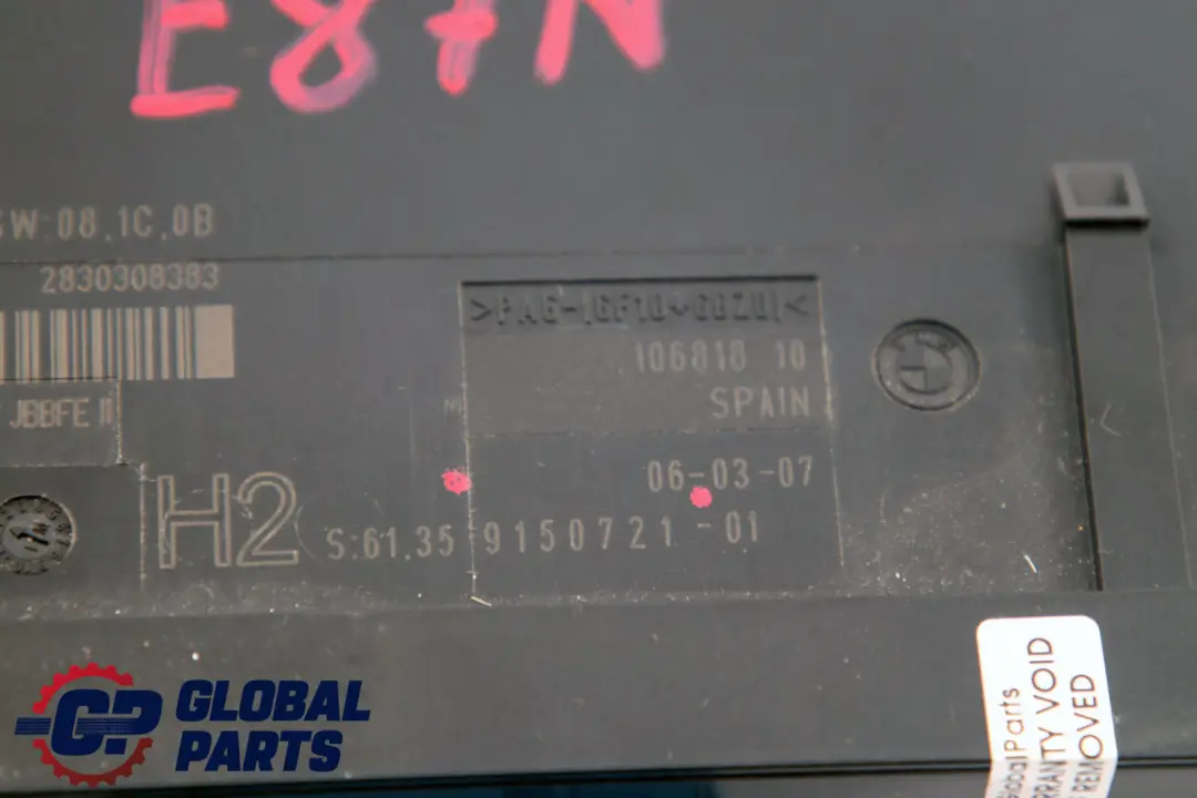 ECU Module De Contrôle De La Carrosserie Boîte De Jonction H2 pour BMW E87N à propos du numéro de pièce 9150721 BMW E87N ECU Module De Contrôle De La Carrosserie Boîte De Jonction H2 - SKU 9150721 - Numéro de pièce 9150721