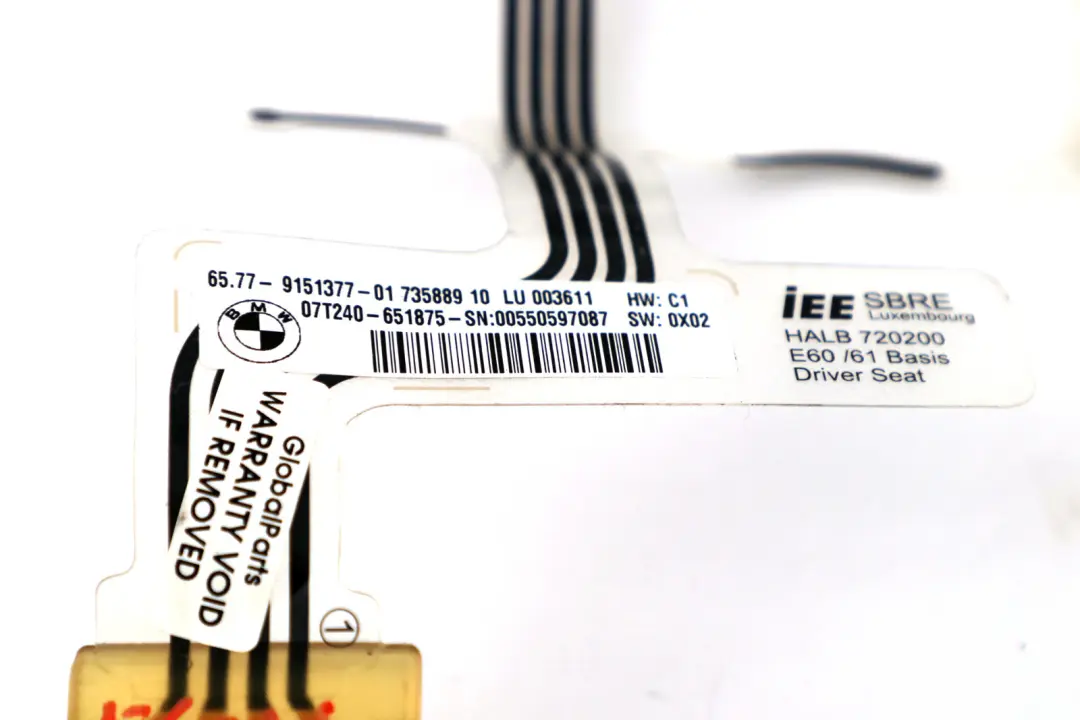 BMW 5 E60 E61 LCI Tappetino sensore sedile anteriore conducente - SKU 9151377 - Numero di parte 9151377