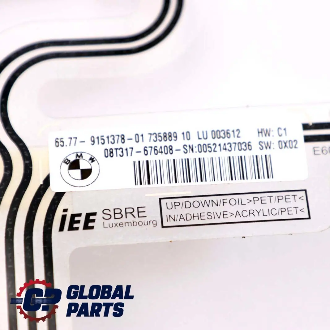 BMW Serie 5 E60 E61 LCI Sensore sedile conducente - SKU 9151378 - Numero di parte 9151378