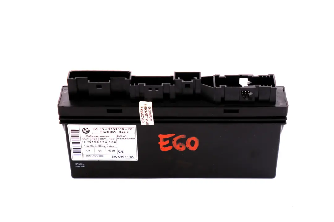 Body Control Unit Module to BMW E60 E63 E64 LCI with Part number 9176069 BMW E60 E63 E64 LCI Body Control Unit Module - SKU 9151516 - Part number 9176069
