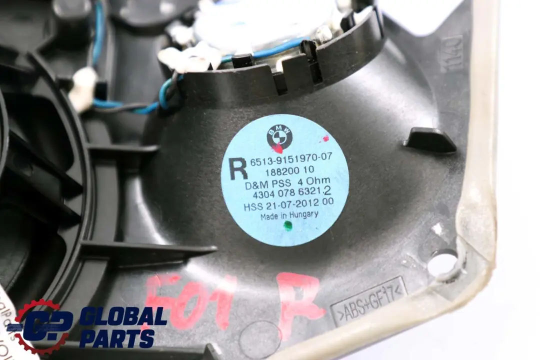 BMW F01 F02 Caja de Altavoz Sistema Hifi Soporte de Altavoz Derecho - SKU 9151970 - Número de pieza 9151970