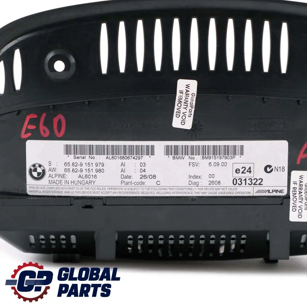 Dashboard Dash Onboard Monitor Display Screen 8.8" CCC BMW E60 E90 - SKU 9151979 - Part number 9151979
