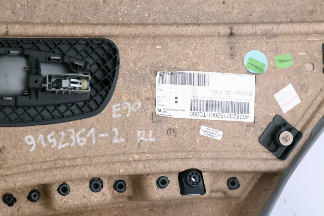 BMW E90 Grau Stoff Hinten Links Tür Karte Verkleidung Stoff Verkleidung - SKU 9152361-2 - Teilenummer 9152361