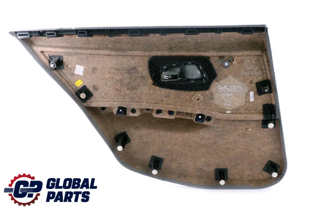 Right O/S Door Card Lining Grey Cloth Trim Panel to BMW 3 Series E90 Rear with Part number 9152362 BMW 3 Series E90 Rear Right O/S Door Card Lining Grey Cloth Trim Panel - SKU 9152362 - Part number 9152362