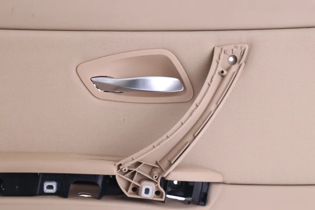 Left N/S Beige Door Card Lining Cloth Trim Panel to BMW 3 Series E90 Rear with Part number 9152363 BMW 3 Series E90 Rear Left N/S Beige Door Card Lining Cloth Trim Panel - SKU 9152363 - Part number 9152363