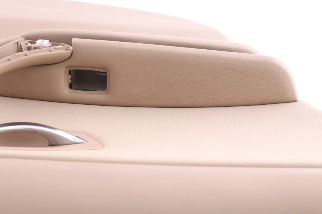 Left N/S Beige Door Card Lining Cloth Trim Panel to BMW 3 Series E90 Rear with Part number 9152363 BMW 3 Series E90 Rear Left N/S Beige Door Card Lining Cloth Trim Panel - SKU 9152363 - Part number 9152363