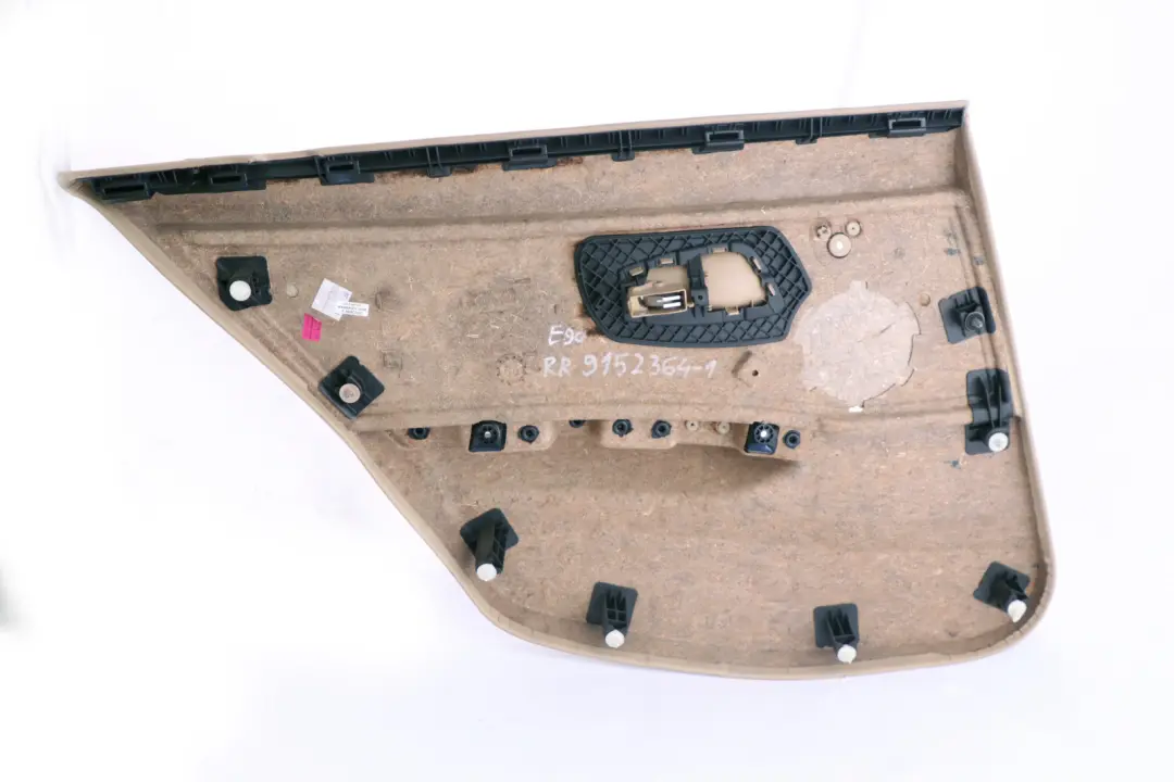 BMW 3 Series E90 1 Rear Right O/S Beige Door Card Lining Cloth Trim Panel - SKU 9152364-1 - Part number 9152364