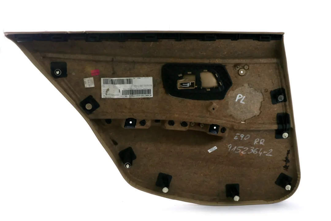 Boczek Drzwi Prawy Tył Materiał Beż do BMW E90 o numerze 9152364 BMW E90 Boczek Drzwi Prawy Tył Materiał Beż - SKU 9152364-2 - Numer Części 9152364