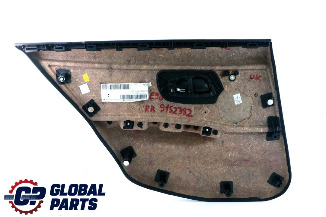 BMW E90 E90N Garniture de Porte Arriere Droite Cuir Noir - SKU 9152382 - Numéro de pièce 7217580