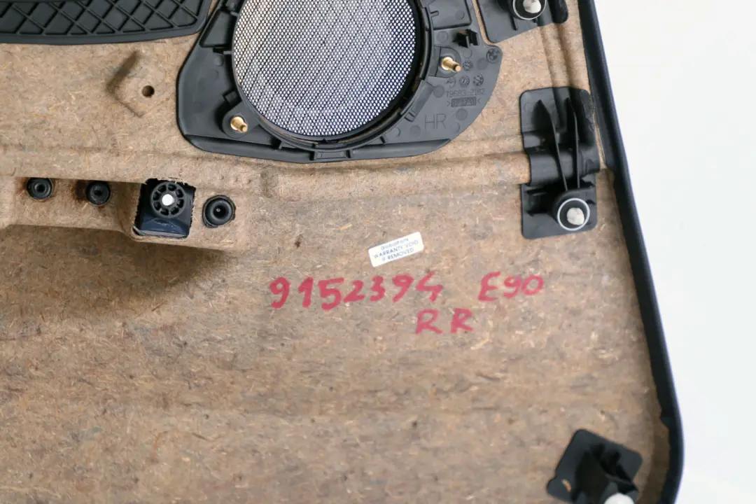 Cloth Rear Right O/S Door Card Lining Trim Panel to BMW 3 Series E91 Touring Black with Part number 9152394 BMW 3 Series E91 Touring Black Cloth Rear Right O/S Door Card Lining Trim Panel - SKU 9152394 - Part number 9152394