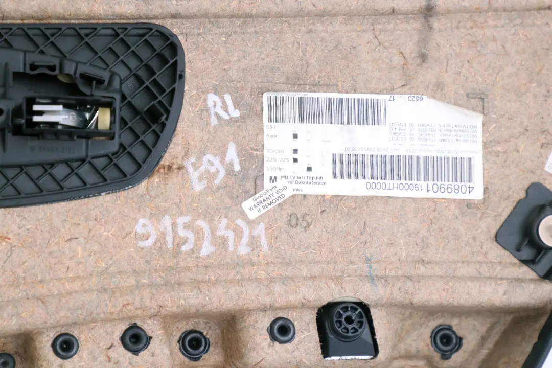 Left N/S Door Card Leather Lemon Trim Panel to BMW 3 Series E90 E91 Rear with Part number 9152421 BMW 3 Series E90 E91 Rear Left N/S Door Card Leather Lemon Trim Panel - SKU 9152421 - Part number 9152421