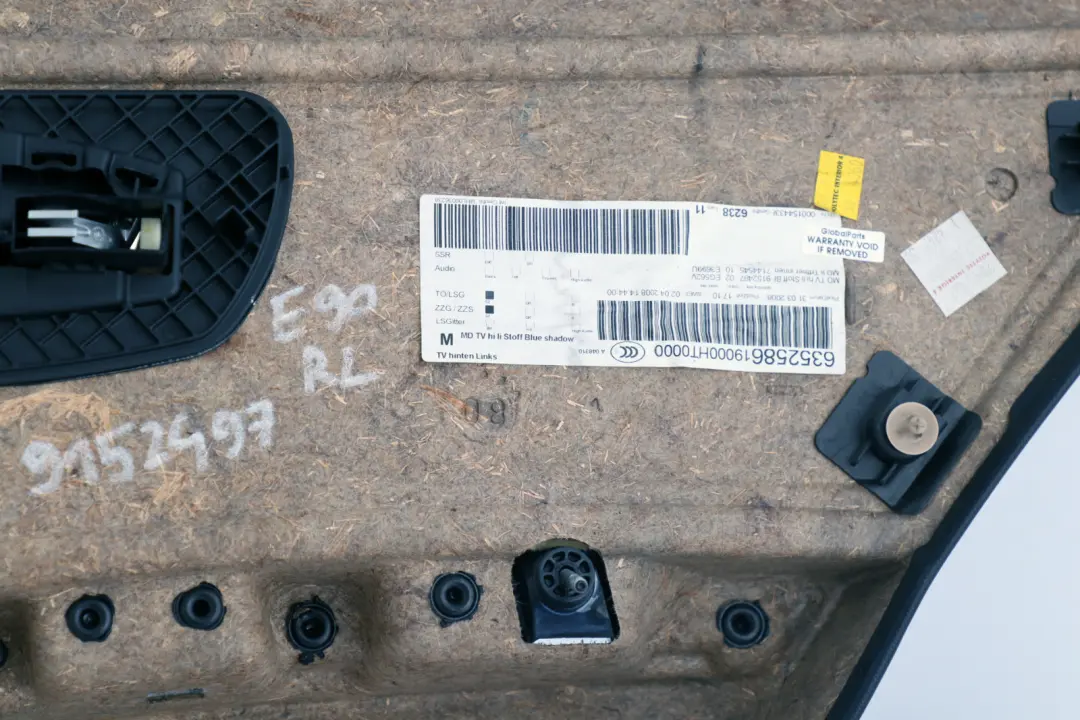 BMW 3 Series E90 M Sport Alcantara Rear Left N/S Door Card Blue Shadow - SKU 9152497 - Part number 9152497