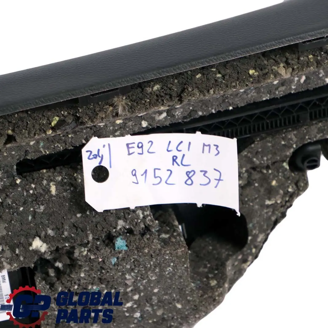 Left N/S Lateral Trim Panel Lining Black Leather to BMW 3 E92 Coupe M3 Rear with Part number 9152837 BMW 3 E92 Coupe M3 Rear Left N/S Lateral Trim Panel Lining Black Leather - SKU 9152837 - Part number 9152837