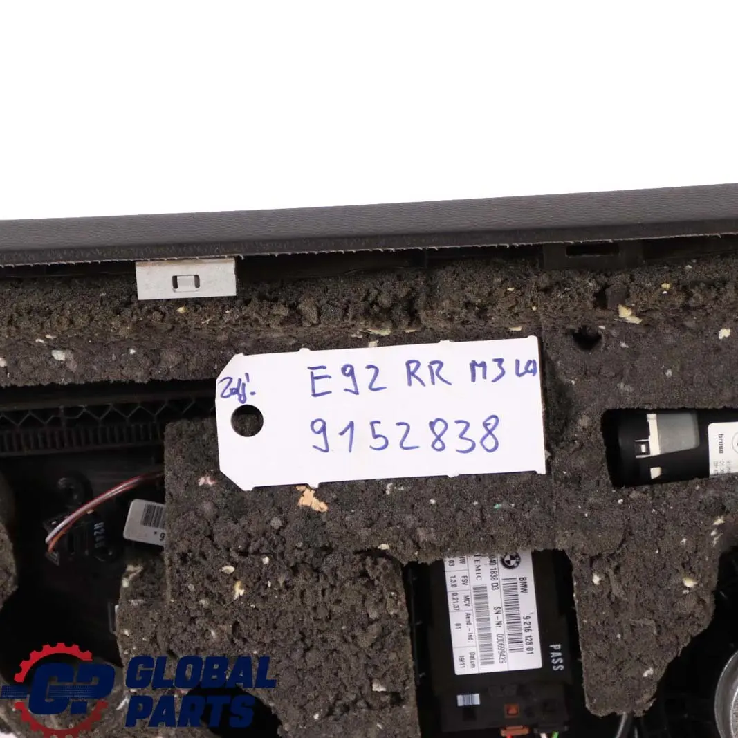 BMW 3 E92 Coupe M3 Rear Right O/S Lateral Trim Panel Lining Black Leather - SKU 9152838 - Part number 9152838