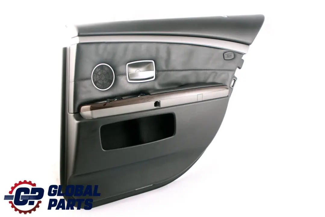 BMW 7 Series E65 E66 Rear Right O/S Door Card Leather Pearl Black Lining Trim - SKU 9153608 - Part number 9153608