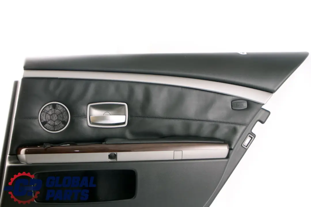 BMW 7 Series E65 E66 Rear Right O/S Door Card Leather Pearl Black Lining Trim - SKU 9153608 - Part number 9153608