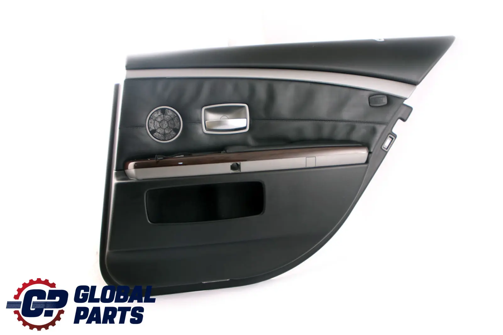 BMW 7 Series E65 E66 Rear Right O/S Door Card Leather Pearl Black Lining Trim
