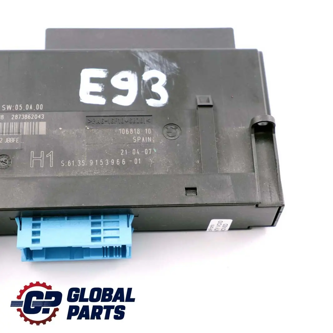BMW E93 ECU Modulo Controllo Del Corpo H1 PL2 JBBFE 6135 - SKU 9153966 - Numero di parte 9153966
