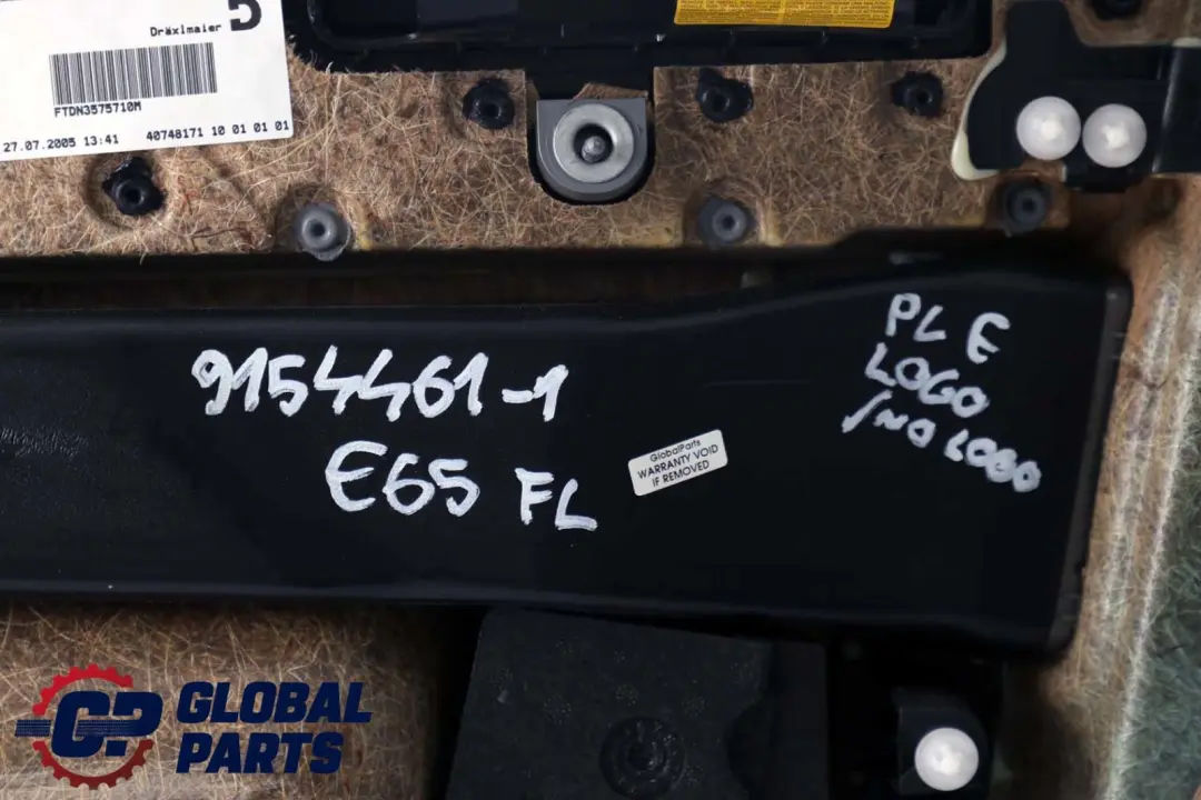 BMW 7 er E65 E66 Türverkleidung Abdeckung Vorne Links Leder Nasca Beige - SKU 9154461-1 - Teilenummer 9154461