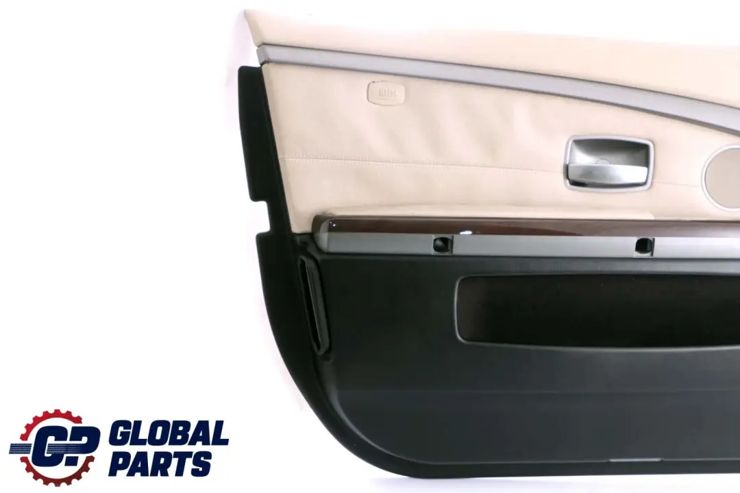 Front Left N/S Door Card Leather Cream Beige Lining Trim to BMW 7 Series E65 E66 with Part number 9154461 BMW 7 Series E65 E66 Front Left N/S Door Card Leather Cream Beige Lining Trim - SKU 9154461 - Part number 9154461