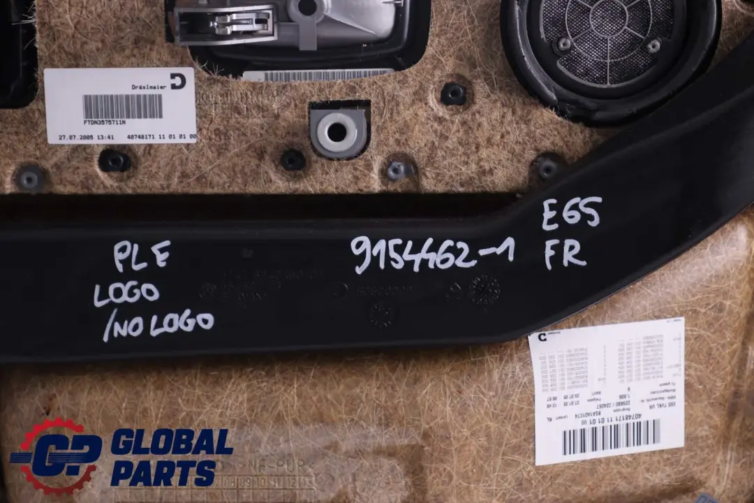 BMW 7 er E65 E66 Türverkleidung Abdeckung Vorne Rechts Leder Beige - SKU 9154462-1 - Teilenummer 9154462
