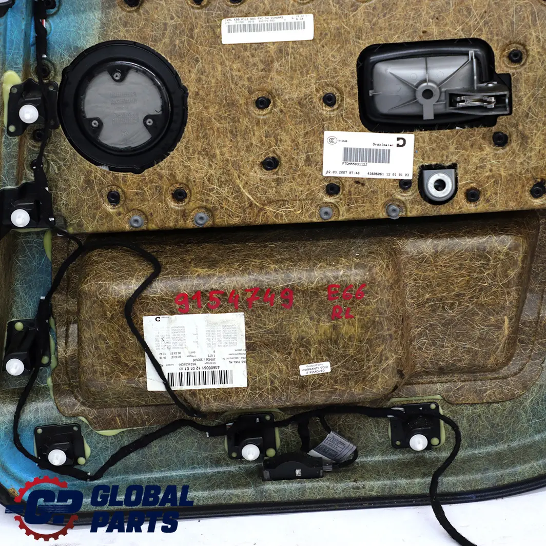 BMW 7 er E66 Türverkleidung Abdeckung Hinten Links Leder Nasca Schwarz - SKU 9154749 - Teilenummer 9154749