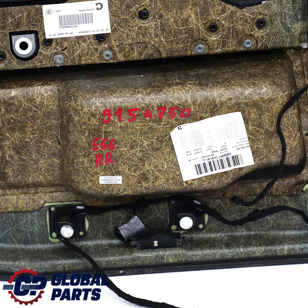 Right O/S Door Card Leather Nasca Black Lining Trim to BMW 7 Series E66 Long Rear with Part number 9154750 BMW 7 Series E66 Long Rear Right O/S Door Card Leather Nasca Black Lining Trim - SKU 9154750 - Part number 9154750